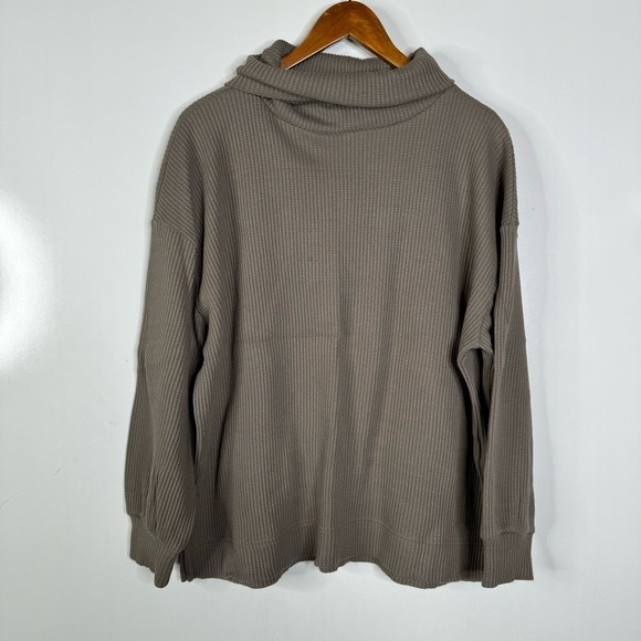 Gap Waffle Oversized Chunky Turtleneck in Cashmere Gray Size Large - Picture 2 of 6